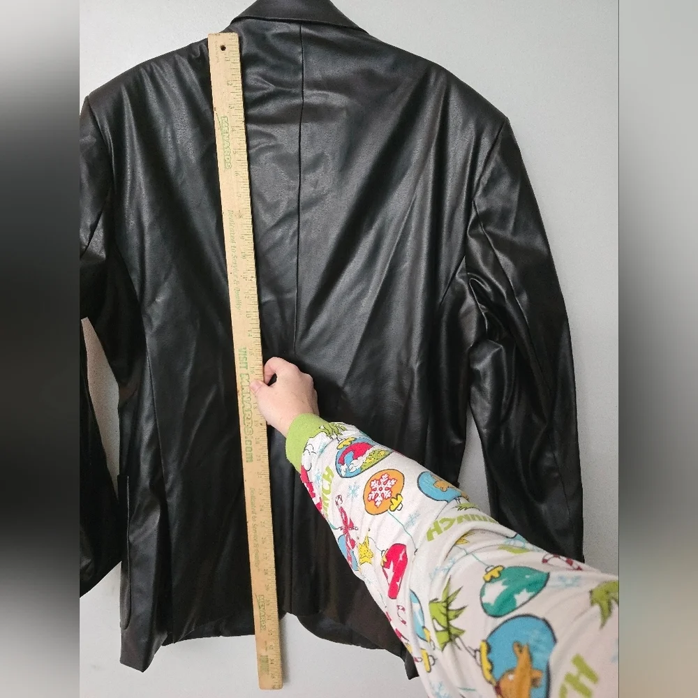 Mazzoni SPORT COAT Men's Black Pvc Blazer Jacket Size 42R 3 Button Lined
